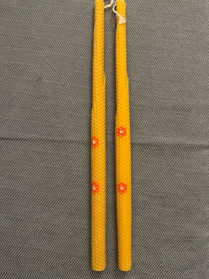 Easter candles set of 2 made of natural beeswax new