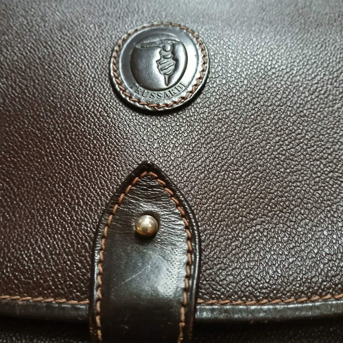 Trussardi vintage crossbody bag used, brown with flap