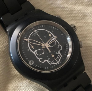 Swatch Irony Diaphane Chrono FULL BLOODED BLACK SKULL