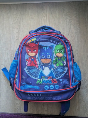 PJ Masks bag like new with LED lights, handle and wheels