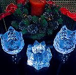  Σετ χριστουγεννιάτικα κηροπήγια 3 τμ. Art Nybro Sweden 85'