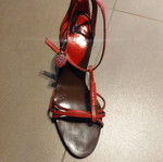 Versace sandals size 37 like new, red leather with metal details
