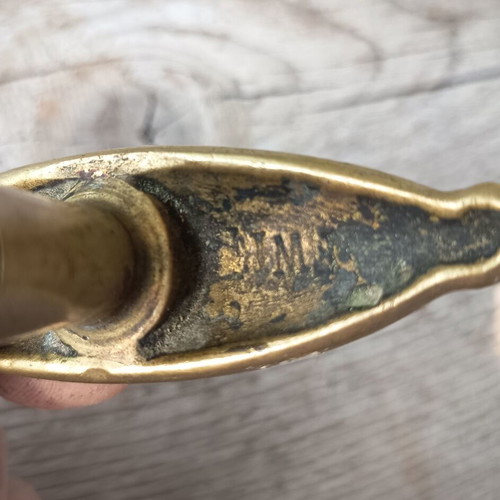 Art Nouveau Antique Door Handle Used, Brass Jugendstil