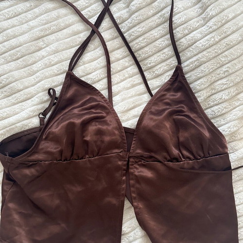 Silk chocolate top H&M used, size S