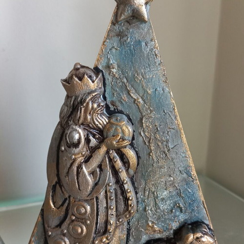Christmas decoration nativity with decoupage technique new