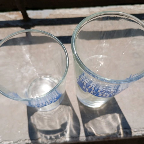 Collector's glass set of 2 new for various drinks