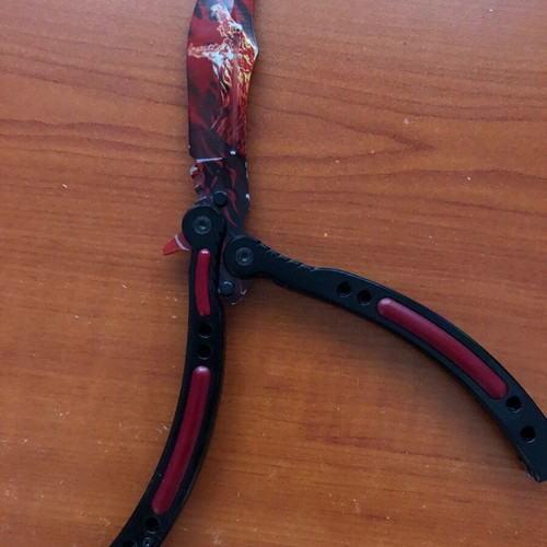 Counter Strike butterfly knife new, red-black design