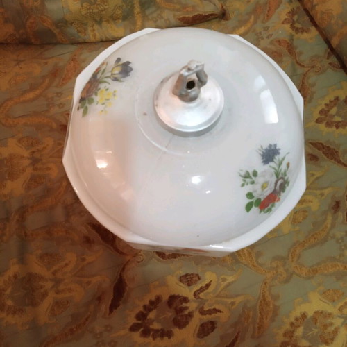 Vintage opaline lamp used with flowers from 1960