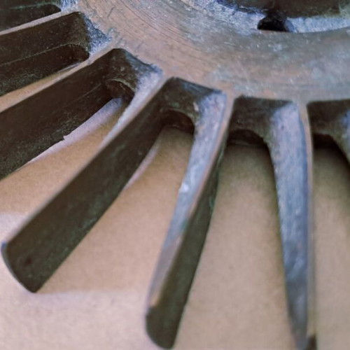 Industrial metal impeller used, diameter 14 cm
