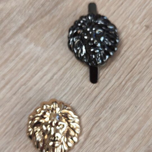 Metal decorative lion new, gold and black nickel