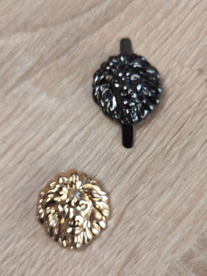 Metal decorative lion new, gold and black nickel