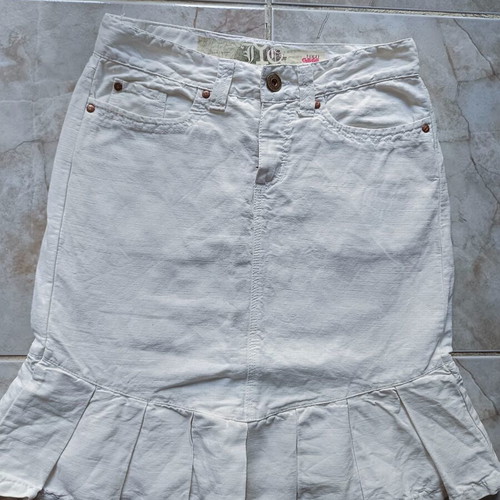 J&Q Summer Skirt new, linen fabric, white, size M
