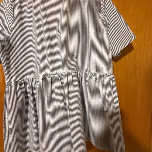 Women's shirt used M/L cotton loose Regalinas white blue