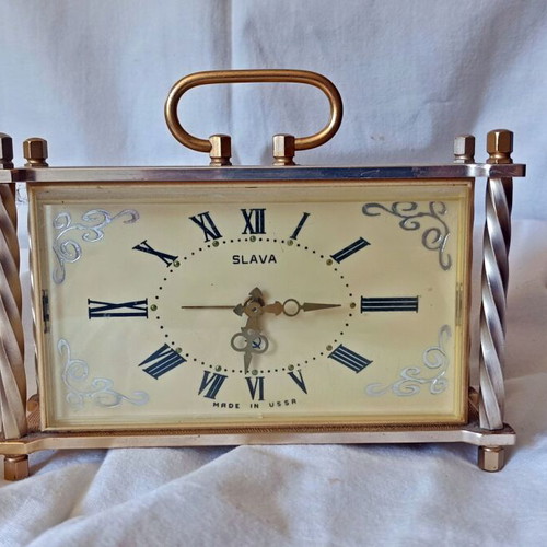 Slava vintage Russian clock used, for collectors