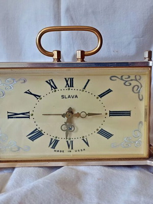 Slava vintage Russian clock used, for collectors