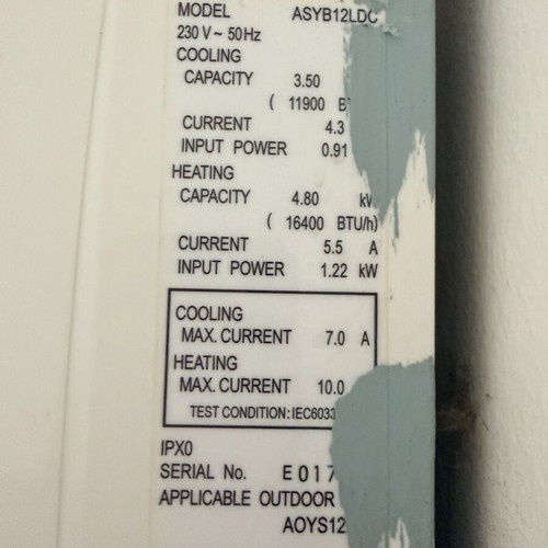 Fujitsu Inverter Plasma Air Conditioner 12,000 BTU like new