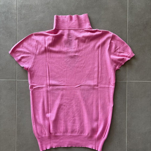 DDP Pink Y2K Knitted Polo with Argyle Pattern Size M Like New