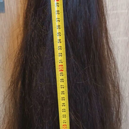Hair extensions with clippers used, 48cm chocolate brown