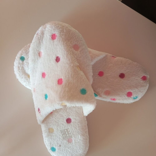 Polka Dot Winter Slippers New, Size 40-41, Multicolor