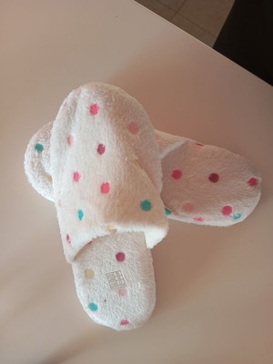 Polka Dot Winter Slippers New, Size 40-41, Multicolor