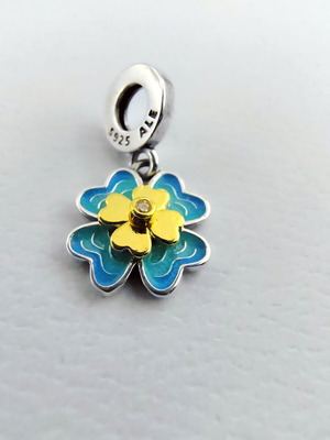 Pandora Charm Four-Leaf Clover with Blue Enamel S925 ALE