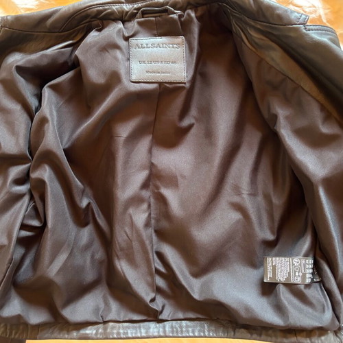 AllSaints Elora Women’s Leather Biker Jacket like new, black, size L