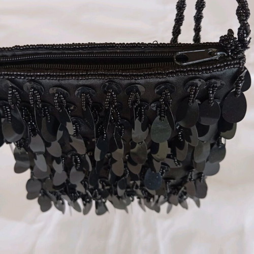 Beaded bag used, black crossbody