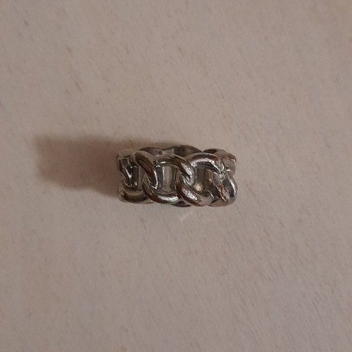 Ring new stainless steel with chain design, silver color