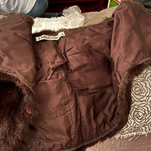 Fur scarf like new, brown