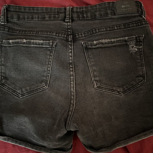 Bershka black denim shorts size 34 like new