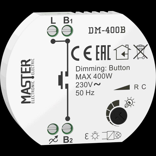 Master Dimmer DM-400B 400W with Button for Lamps new