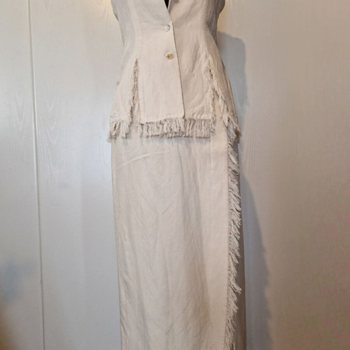 Naturale vintage skirt and vest made of silk and linen like new