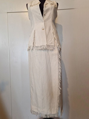 Naturale vintage skirt and vest made of silk and linen like new