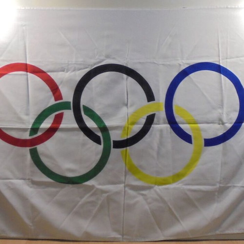 Olympic Games flag large used 88cm x 154cm