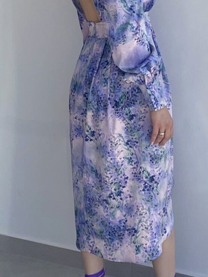 Summer formal dress like new, satin fabric, floral colors, Silence