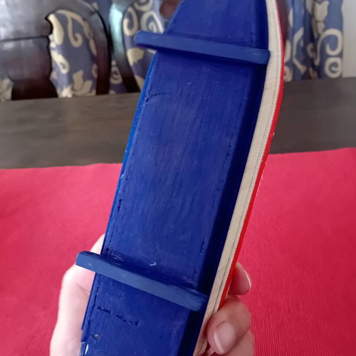 Wooden handmade boat new with Greek flag and miniature details