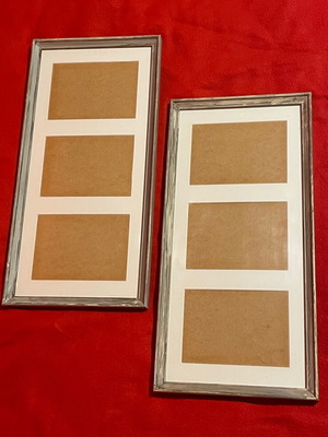 Picture frames used, set of 2, with aged effect for 3 photos each