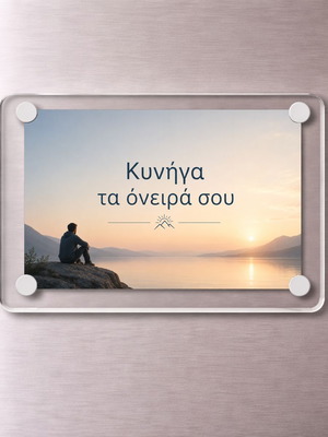 Ακρυλικό μαγνητάκι ψυγείου 9x6cm "Κυνήγα τα όνειρα σου" καινούργιο