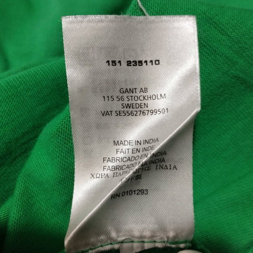 Gant men's authentic long-sleeve polo XXL like new, blue and green