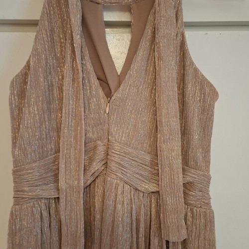 Abiyefon Maxi Dress size 40 like new, rose gold shimmer