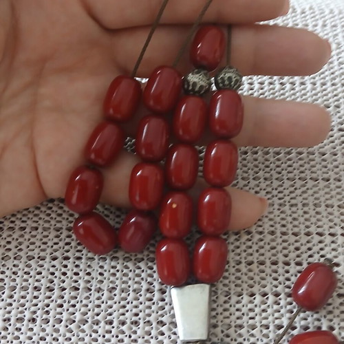 Old bakelite komboloi, 30 cm, 35 grams, 22 beads