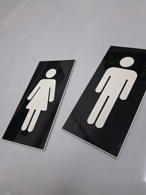 Χαρακτά πινακιδάκια WC ανδρών/γυναικών νέα