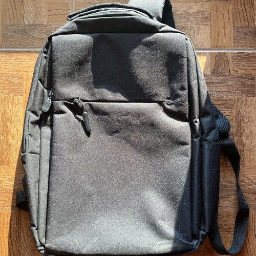 Laptop backpack with USB port and 3 compartments, black