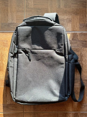 Laptop backpack with USB port and 3 compartments, black