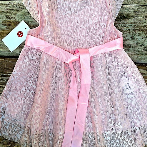 Moda Italy Pink Dress with Lace and Belt No 1 for 1-Year-Old Girl New