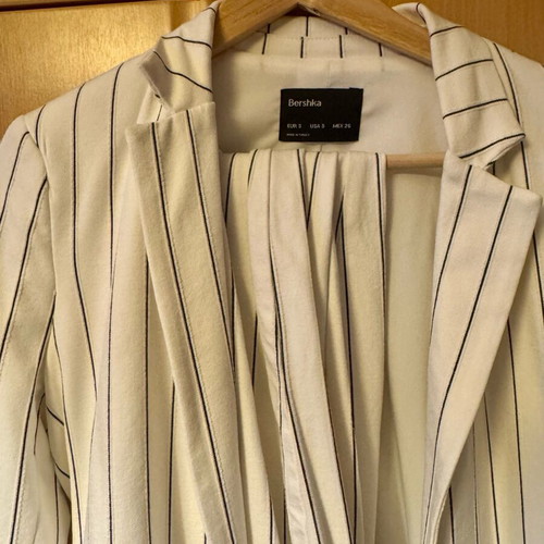 Bershka suit like new, spring, white, size S