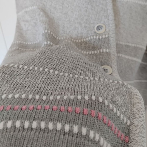 Eugen Klein knitted cardigan used, plus size, white gray