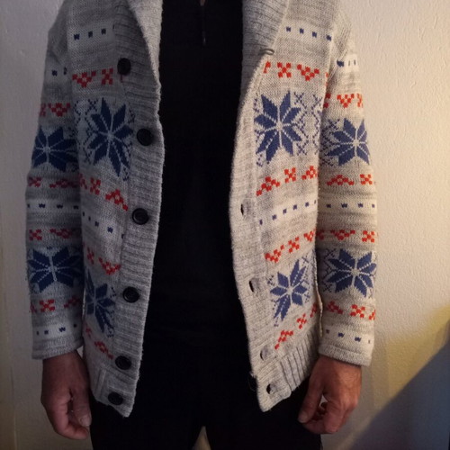 Knitted men's cardigan XL used, gray