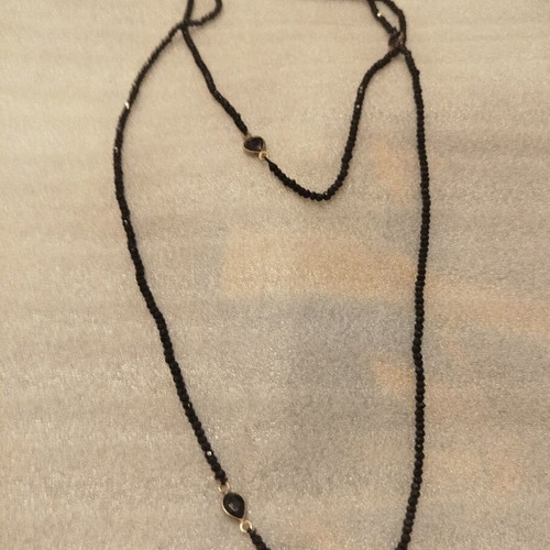 Handmade long necklace like new, black
