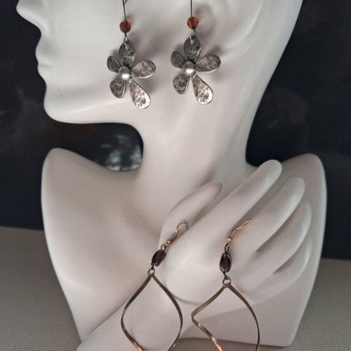 Handmade Long Earrings set new with gift hoop